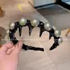 Diadema Dulce y Sencilla de Perlas de Cristal con Dientes, Antideslizante, Accesorio de Cabello de Alta Gama para Uso Diario