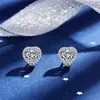 Pendientes de Plata de Ley S925 con Moissanita de Un Quilate en Forma de Corazón Modelo Nuevo 2026 Venta Directa de Fábrica Dropshipping