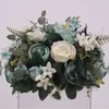 Flor artificial estilo europeo en forma de bola diseño de escenario de boda guía de camino flor columna romana columna cuadrada portavelas decoración de mesa flor de seda flor artificial