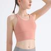 Alças Finas, Sutiã Esportivo Bonito para as Costas, Lingerie Push-Up à Prova de Choque Feminina, Colete Sem Aros, Roupa Externa Esportiva para Yoga e Fitness