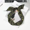 Pañuelo Pequeño de Seda Estampado de Leopardo para Mujer Primavera Otoño Verano Lazo para Bolso Cinta para Envolver Asa Cinta Estrecha para Muñeca Estilo Nuevo