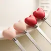 Tenedor y Cuchara de Acero Inoxidable con Mango de Cerámica en Forma de Corazón, Estilo Lindo para Postre, Fruta, Té de la Tarde para Niñas, Cucharita de Café