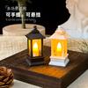Luz de vento quadrada pequena retrô mini luz de vela eletrônica led luz noturna luz de atmosfera decorativa criativa enfeites de mesa