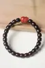 Madera de Palisandro Rosa de Hoja Pequeña India Material Viejo DIY Perla Roja del Sur 15mm Diseño Círculo Único Pulsera de Cuentas Budistas para Hombre y Mujer Venta al por Mayor