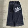 Tendencia de Celebridad de Internet Harajuku Hip-Hop Cráneo Retro Streetwear Jeans Jnco Y2K Jeans para Hombre Venta al por Mayor
