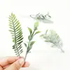 Planta Verde Simulada Spray Geada Branca Broto de Samambaia Folhas Persas Arranjo Floral DIY Lapela de Casamento Buquê Acessórios Decorativos