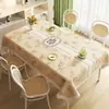 Toalha de Mesa Minimalista 2025 Impermeável à Prova de Óleo Lavável Tapete de Mesa Retangular Toalha de Mesa de Jantar Luxo Leve Pano de Mesa de Café de Alta Qualidade