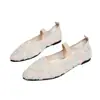 Zapatos de ballet de moda con gradiente de rosa tridimensional para mujer, con una cómoda parte superior de malla y un diseño de punta fina poco profunda