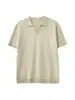 Ropa para Hombre Apo Transfronteriza Camisa Polo de Punto con Textura a Cuadros para Hombre, Top Versátil de Alta Gama para Verano con Cuello de Gaviota de Manga Corta.