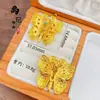 Explosiones antiguo francés arena oro Wei Xue con esmalte hueco mariposa de seda colgante cobre chapado en oro mariposa collar al por mayor
