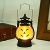 Lanterna de Abóbora de Halloween Enfeites Decorativos Lâmpada a Óleo Pequena Criativa Lâmpada de Vento Eletrônica Pingente Lanterna de Abóbora Portátil Adereços de Festa