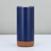 Copo de carro a vácuo de camada dupla 16oz com fundo de cortiça de carvalho transfronteiriço, copo térmico de aço inoxidável 304, copo de café