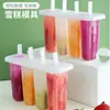 Molde Clássico Antigo para Picolé Ferramenta Caseira para Picolé de Feijão Mungo Bandeja de Gelo Criativa DIY com 4 Peças Recipiente para Fazer Sorvete