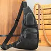 Bolso Cruzado de Hombro Único para Hombre Transfronterizo Piel de Vaca Capa Superior Textura de Moda de Alta Calidad Bolso de Pecho bolso de pecho cruzado hombre