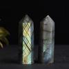 Fábrica por atacado natural alongado pedra da lua de limão prisma hexagonal coluna de cristal ornamentos de pedra origem especial atacado