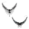 Collar Gargantilla Cadena Clavícula de Encaje con Diamantes de Cristal Multicapa Único Estilo Gótico Palacio de Venta Caliente