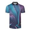 Polo de manga corta con solapa y cremallera para hombre, talla grande, estampado digital 3D, de verano, transfronterizo