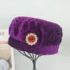 Cálido gorro viejo de otoño e invierno, de terciopelo dorado, con aro de esponja para abuela, gorro grueso con forro polar para mujer mayor
