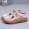 Nuevos Zapatos Blancos Versátiles de Verano 2026 para Mujer, Zapatos Casuales de Malla Hueca Antideslizantes con Velcro, Sandalias de Malla Transpirable con Suela Gruesa