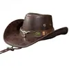 Hebilla de Remache para Cinturón de Piel de Vaca Sombrero Jazz para Hombres y Mujeres Primavera, Verano y Otoño Viajes al Aire Libre Sombrero para el Sol Ala Ancha Sombrero de Vaquero Occidental de Xizang