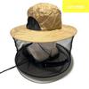 Capuz de apicultura aberto com zíper chapéu de abelha camuflado chapéu de pescador anti-mosquito chapéu de escalada dobrável chapéu anti-mosquito para exterior