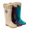 Botas de Chuva Femininas Cano Alto Moda Adulto Sapatos de Água Forro de Lã Quente Sapatos de Borracha Galochas Botas de Água Antiderrapantes Impermeáveis