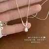 Collar minimalista de plata con perla en forma de V para la clavícula, delicado y alarga el cuello, collar fino de plata moderno y versátil