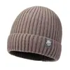 Gorro de tricô espesso com forro de fleece para homens e mulheres, chapéu de lã quente e à prova de vento para o inverno, adequado para cabeças grandes, chapéu para clima frio para ciclismo ao ar livre, chapéu de idoso