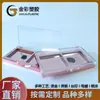 Caja de Sombras, Caja de Rubor, Caja de Maquillaje Rectangular Rosa con Tapa Transparente, Base con Acabado Pulverizado, Material de Bolsa para Rubor de Dos Tonos