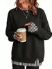 2026 Marca independente europeia e americana, Amazon transfronteiriça, nova blusa de moletom casual feminina de manga comprida com corte solto