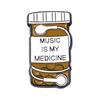 Comércio exterior música fone de ouvido criativo broche dos desenhos animados letra padrão pintura liga emblema roupas bolsa acessórios versáteis