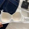 Ropa interior japonesa sin marcas para mujer, sujetador de una pieza con escote fruncido y grande, anticaída, de una pieza, para niñas