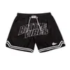 Shorts Deportivos Bordados Retro Americanos Unisex Modernos High Street Sueltos Transpirables de Malla para Baloncesto Transfronterizos