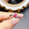 Anillo Popular de Rubí Natural al por Mayor de Fábrica Plata S925 Incrustado Piedra Principal 3*4 Joyería de Lujo Venta Directa de Fábrica