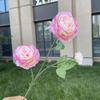 3 peonías extranjeras, flores artificiales para decoración de bodas y hogares, flores falsas, tres rosas extranjeras al por mayor