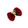 Diadema Navideña Pinza para el Pelo con Lazo Pinza para Sombrero Malla Roja Astas Pinza Pequeña Accesorios para el Cabello para Adultos y Niños