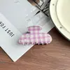 Tela Fresca de Cuadros Azul Claro Pinza Grande de Tiburón Peinado Versátil para la Parte Posterior de la Cabeza de Chicas Pinza de Garra Accesorio para el Cabello para Viajes