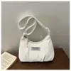 Estilo Coreano Sencillo Moderno Personalidad Versátil Bolso para Mujer 2026 Verano Nuevo Pana Color Sólido Bolso Cruzado para Hombro
