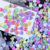 Venta al por mayor hermosa niña luna joyería de uñas liso moca diamante mariposa amor estrella diamante plano cristal uña a juego