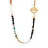 Estilo francés nuevo retro nicho diseño moderno todo-partido lujo ligero ágata natural hecho a mano con cuentas collar joyería al por mayor