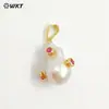 WT-MP138 Forma Irregular Natural Color Perla Barroca Zirconia Incrustada Pendientes Collar Colgante Pequeño