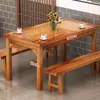 Mesa de restaurante e cadeira de madeira maciça, combinação de mesa e cadeira para fast food, lanchonete, churrascaria, macarrão, mesa e cadeira, barraca de comida, restaurante de café da manhã, mesa carbonizada