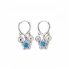 La primera opción para ir al trabajo: Aretes de flor de circón azul marino y perla, estilo dulce y fresco, lujo ligero, alta gama, aretes dulces para mujer