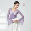 Ropa de gasa para danza clásica, ropa de práctica de danza china, ropa de actuación de danza folclórica superior con rima corporal femenina