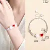 Nuevo Pulsera de Abalorios Flor de Cerezo Rosa Día de Primavera, Estilo Nuevo, Delicada y Versátil, Pulsera de Abalorios de la Suerte Arcoíris para Niñas