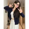 Cardigan de Punto Suave Glutinoso Versátil de Principios de Primavera 2025 Nuevo para Mujer Base Otoño e Invierno Color Sólido Estilo Coreano