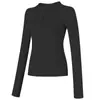 Roupa Fitness Transfronteiriça com Meio Zíper Feminina Manga Longa Top Esportivo Corrida Treino Secagem Rápida Respirável Ajuste ao Corpo Roupa de Yoga