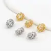 Cuentas Espaciadoras Flor Pequeña con Diamante Chapado en Oro de 18 Quilates Pulsera de Cuentas Hecha a Mano DIY Rueda de Cuentas para Pulsera Accesorios de Zirconia C45