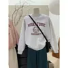 Moletom com Capuz Espesso Quente de Veludo Grosso com Gola Redonda Solto Outono Inverno Feminino