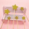 Cartão de decoração de estrela de amor dourada e prateada brilhante, bolo de aniversário, tamanho grande e pequeno, bandeira, estrela de cinco pontas, bolo, cartão